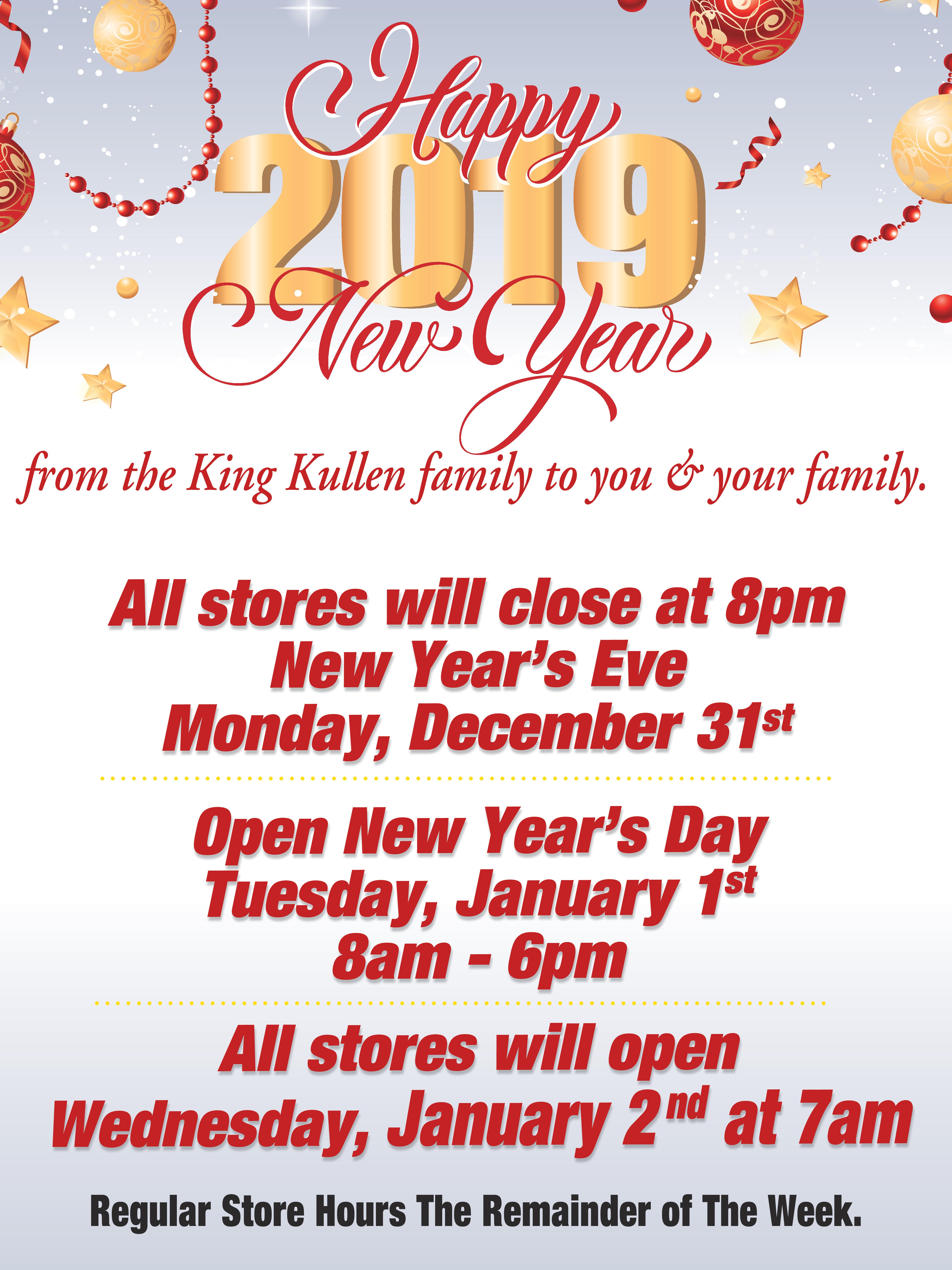 New Year&#39;s Store Hours - King Kullen