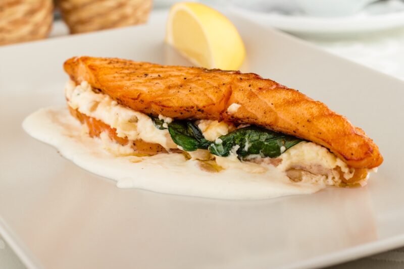 Salmon Fillet With Crab Stuffing