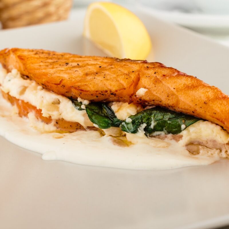 Salmon Fillet With Crab Stuffing